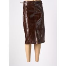 LUMINA - Jupe mi-longue marron en polyester - Femme - Taille 40 - Modz