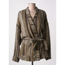 LOUIZON - Veste kimono marron en lin - Femme - Taille 42 - Modz