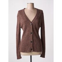 MASSCOB - Gilet manches longues marron en lin - Femme - Taille 40 - Modz