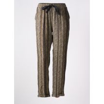 LOUIZON - Pantalon droit marron en lin - Femme - Taille 38 - Modz