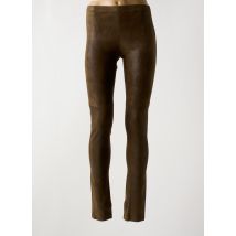 MES DEMOISELLES...PARIS - Legging marron en cuir - Femme - Taille 38 - Modz