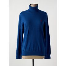 VICOMTEA - Pull col roulé bleu en coton - Femme - Taille 40 - Modz