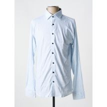 DESOTO - Chemise manches longues bleu en coton - Homme - Taille M - Modz