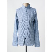DESOTO - Chemise manches longues bleu en coton - Homme - Taille M - Modz