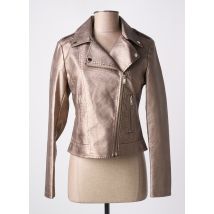 SOFTY - Veste simili cuir marron en polyurethane - Femme - Taille 36 - Modz