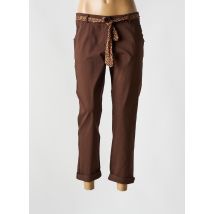 OXXYZEN - Pantalon chino marron en viscose - Femme - Taille 42 - Modz