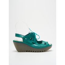 FLY LONDON - Sandales/Nu pieds vert en cuir - Femme - Taille 38 - Modz