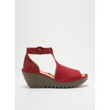 FLY LONDON - Sandales/Nu pieds rouge en cuir - Femme - Taille 37 - Modz