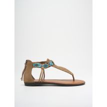 MINNETONKA - Tongs marron en cuir - Femme - Taille 40 - Modz