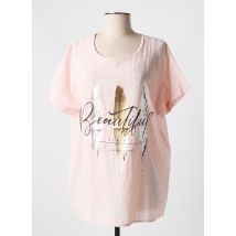 COULEURS DU TEMPS - Blouse rose en coton - Femme - Taille 40 - Modz