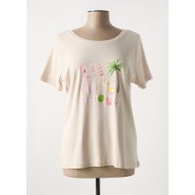 I.ODENA - T-shirt beige en coton - Femme - Taille 44 - Modz
