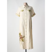 JAC JAC - Robe mi-longue beige en coton - Femme - Taille 40 - Modz