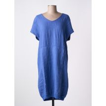 POU NOU - Robe mi-longue bleu en lin - Femme - Taille 36 - Modz