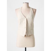 ESPRIT - Gilet sans manche beige en lin - Femme - Taille 36 - Modz