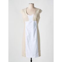 QUATTRO - Robe mi-longue beige en coton - Femme - Taille 50 - Modz