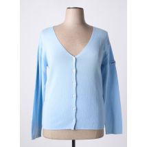 CAP BRETON - Gilet manches longues bleu en merinos - Femme - Taille 48 - Modz