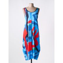 MALOKA - Robe mi-longue bleu en polyester - Femme - Taille 44 - Modz