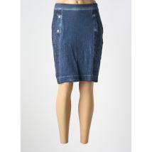 MALOKA - Jupe mi-longue bleu en lin - Femme - Taille 38 - Modz