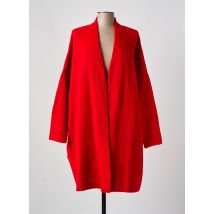 MAT. - Gilet manches longues rouge en acrylique - Femme - Taille 52 - Modz