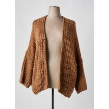 APRIL VINTAGE - Gilet manches longues marron en acrylique - Femme - Taille TU - Modz