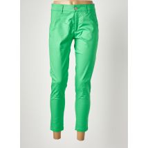 MADEMOISELLE SANS GÊNE - Pantalon 7/8 vert en coton - Femme - Taille 36 - Modz