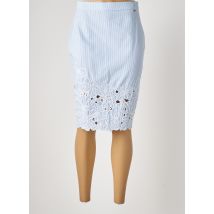 FRACOMINA - Jupe mi-longue bleu en coton - Femme - Taille 38 - Modz