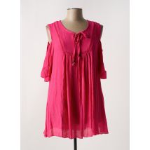 WORLD FASHION - Tunique manches longues rose en viscose - Femme - Taille 54 - Modz