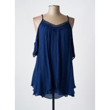 WORLD FASHION - Tunique manches courtes bleu en polyester - Femme - Taille 48 - Modz