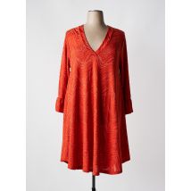 2W PARIS - Robe mi-longue orange en polyester - Femme - Taille 54 - Modz
