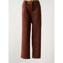 HALOGENE - Pantalon droit marron en polyester - Femme - Taille 42 - Modz