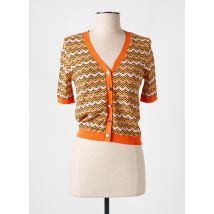MORGAN - Gilet manches courtes orange en viscose - Femme - Taille 40 - Modz