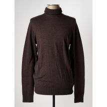JACK & JONES - Pull col roulé marron fonce en coton - Homme - Taille XS - Modz