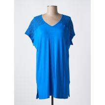 MIRADONNA - Robe mi-longue bleu en viscose - Femme - Taille 36 - Modz