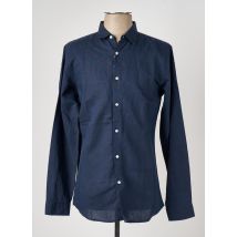 IDOLS MAGAZINES - Chemise manches longues bleu en lin - Homme - Taille S - Modz