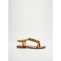 SANTAFE - Sandales/Nu pieds jaune en cuir - Femme - Taille 36 - Modz