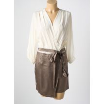SANFASON - Combishort beige en soie - Femme - Taille 36 - Modz