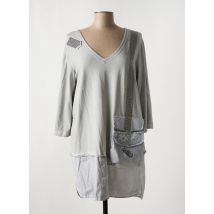 ELISA CAVALETTI - Tunique manches longues gris en coton - Femme - Taille 42 - Modz
