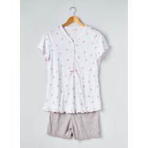PRIMA ROSA - Pyjashort blanc en coton - Femme - Taille 42 - Modz