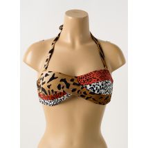 MIRADONNA - Haut de maillot de bain marron en polyamide - Femme - Taille 40 - Modz
