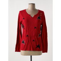 SOIE POUR SOI - Pull rouge en coton - Femme - Taille 36 - Modz