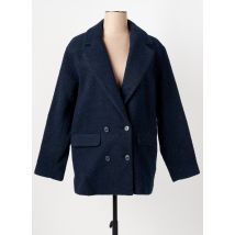 OBJECT - Manteau court bleu en laine - Femme - Taille 38 - Modz