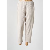 O'MER - Pantalon droit beige en polyester - Femme - Taille 42 - Modz
