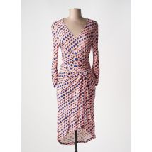 DIANE VON FURSTENBERG - Robe mi-longue rose en viscose - Femme - Taille 38 - Modz