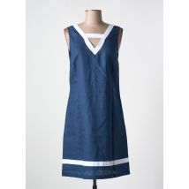 MALOKA - Robe mi-longue bleu en lin - Femme - Taille 36 - Modz