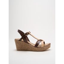 COCO ET ABRICOT - Sandales/Nu pieds marron en cuir - Femme - Taille 39 - Modz