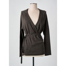 LE PETIT BAIGNEUR - Gilet cache-cœur marron en acrylique - Femme - Taille 40 - Modz