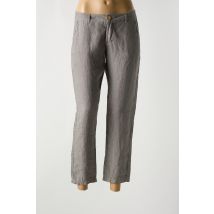 LE PHARE DE LA BALEINE - Pantalon 7/8 gris en lin - Femme - Taille 38 - Modz