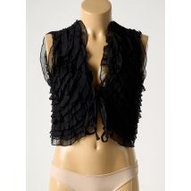 MARJOLAINE - Déshabillé noir en soie - Femme - Taille 42 - Modz