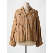 MAELLE - Chemisier marron en coton - Femme - Taille 46 - Modz