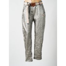 MINA ROSA - Pantalon droit argent en viscose - Femme - Taille TU - Modz